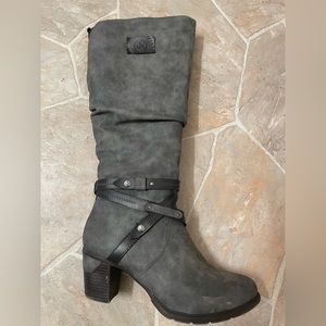 Rieker grey lined boots with 2 inch heels. EUC size 38 …….SOLD